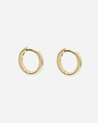 Ali Grace Earrings, 14K Plain Gold Delicate Huggies