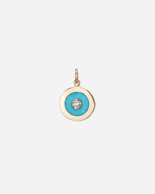 Ali Grace Charm,  Small Turquoise  & Diamond Inlay Charm