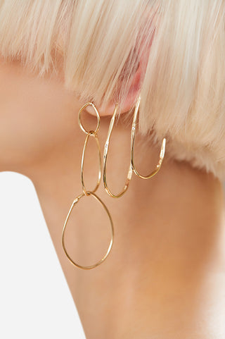 Ali Grace Earrings, 14k YG Triple Hoop Earrings